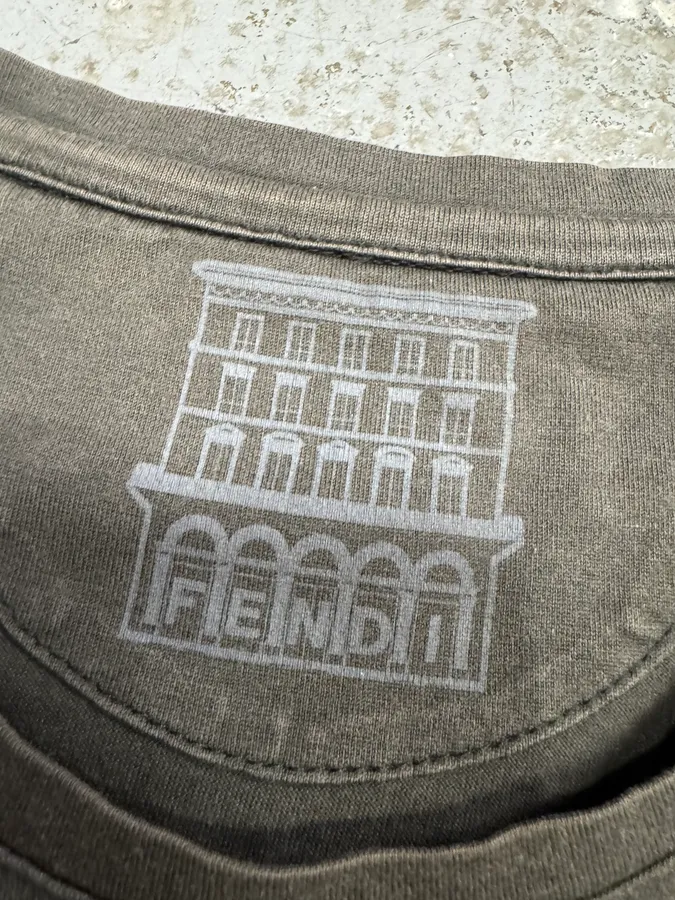 Fendi Brown Faded Shadow Poem T-Shirt - Image 8
