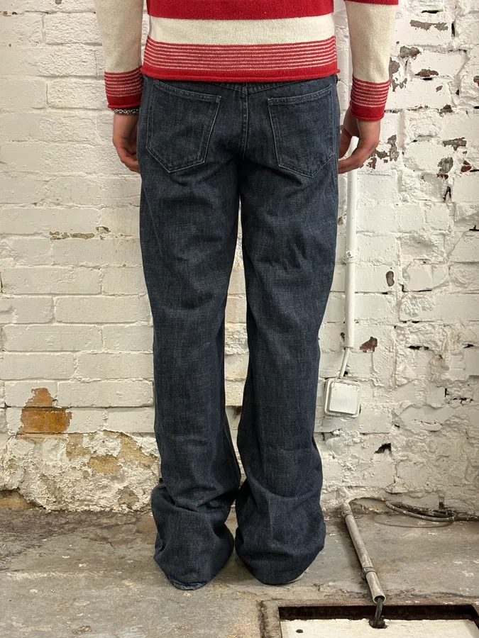 Fendi Navy Denim Distressed Floral Jeans - Image 4