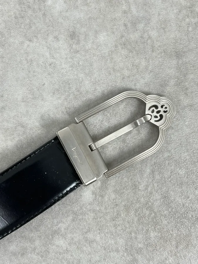 Ferragamo Black Classy Leather Belt - Image 3