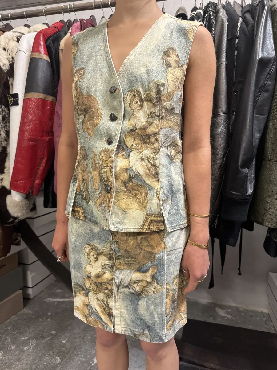 FW1994 Roberto Cavalli Renaissance Royal Print Skirt - Image 3