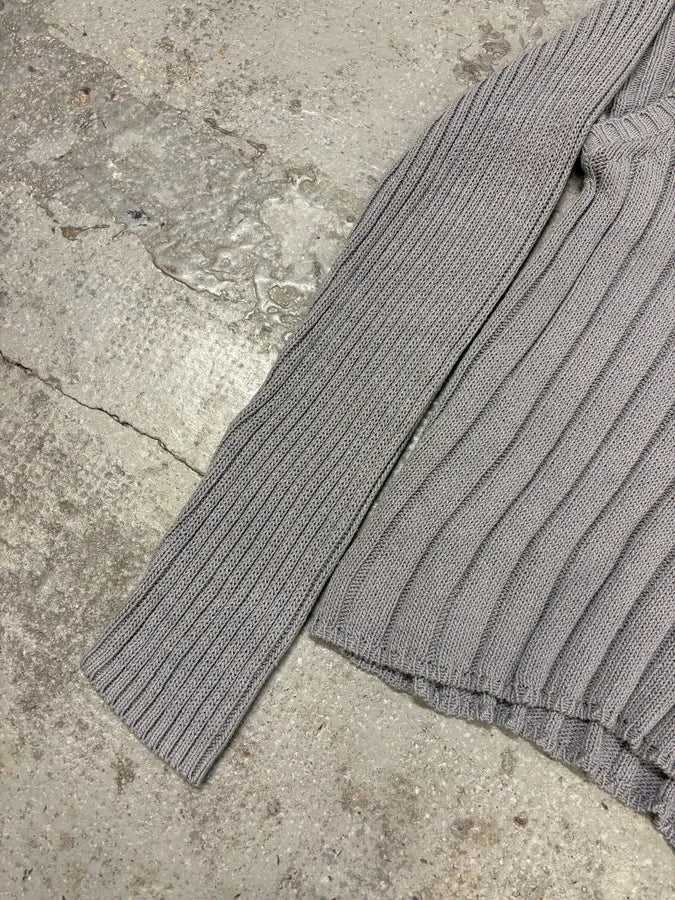 FW1995 Dolce & Gabbana Grey Wool V-Neck Sweater (M) - Image 7