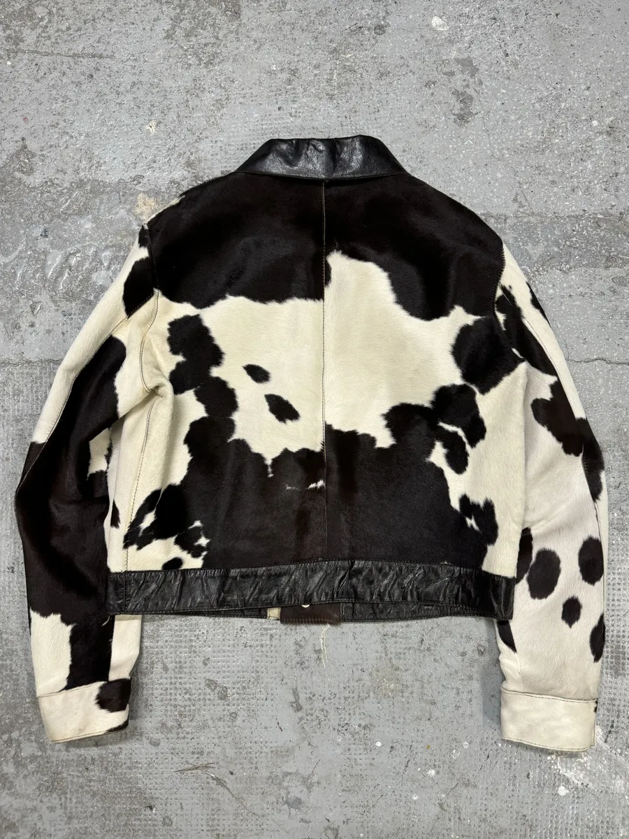 FW1996 Dolce & Gabbana Pony Hair Cow Effect Leather Jacket - Image 2
