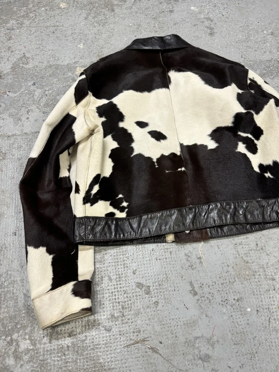 FW1996 Dolce & Gabbana Pony Hair Cow Effect Leather Jacket - Image 3