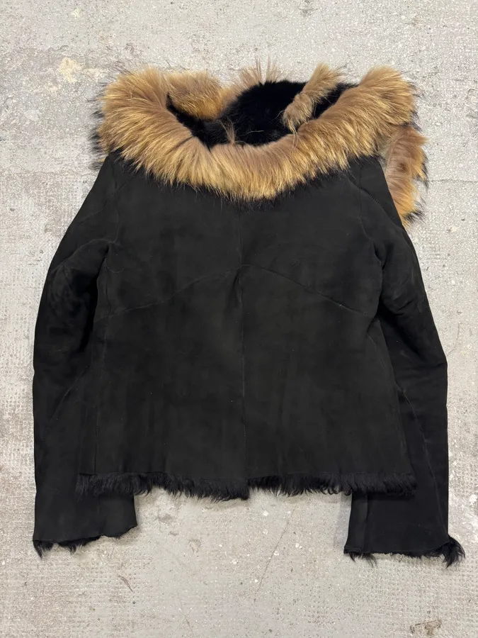 FW1998 Roberto Cavalli Shearling Fur Black Jacket - Image 5