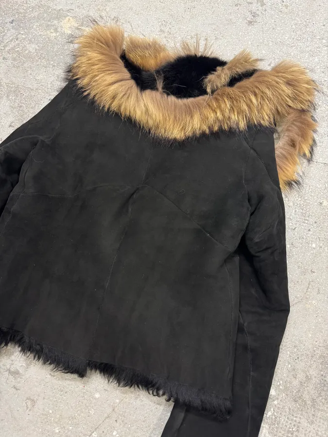 FW1998 Roberto Cavalli Shearling Fur Black Jacket - Image 6