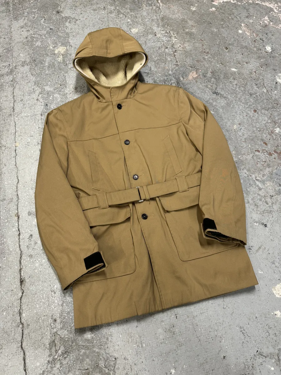 FW1999 Prada Beige Buttoned Hooded 2 in 1 Coat - Image 9