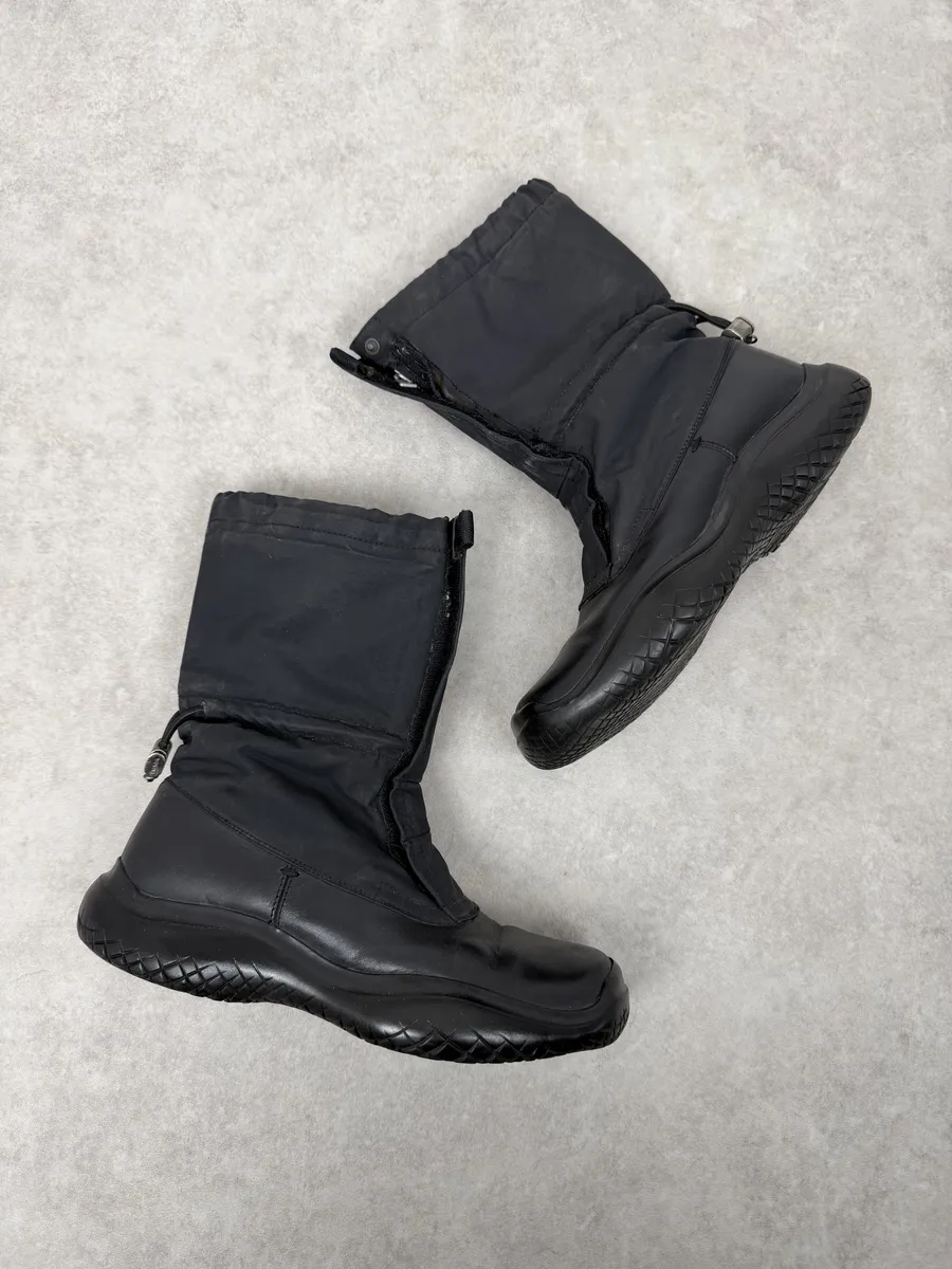 FW1999 Prada Black Hybrid Leather Boots - Image 3