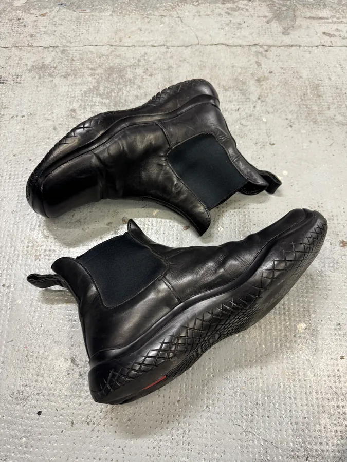 FW1999 Prada Black Leather Vibram Boots - Image 4