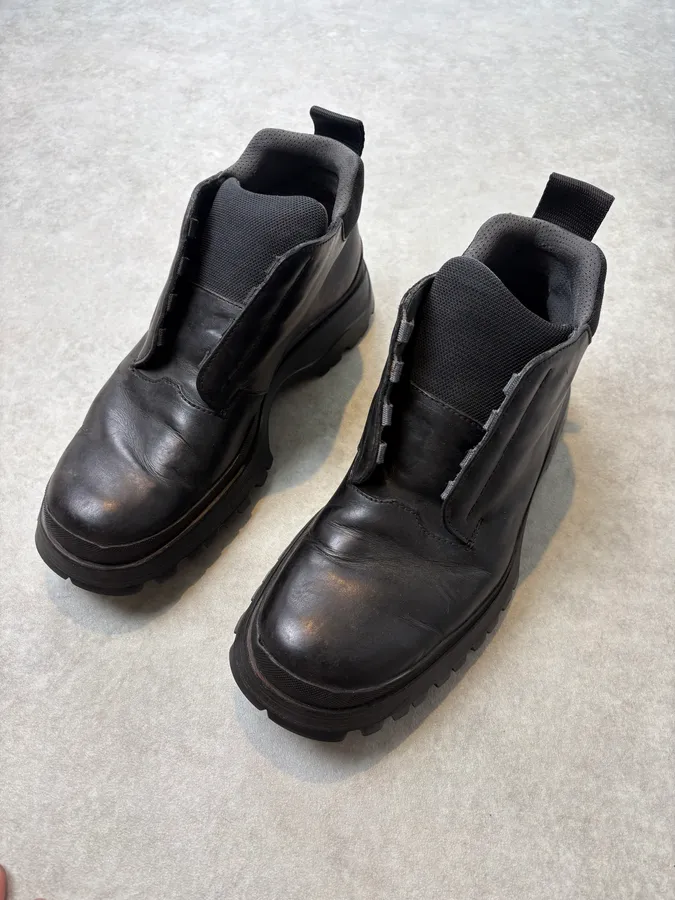 FW1999 Prada Black Leather Vibram Boots - Image 3