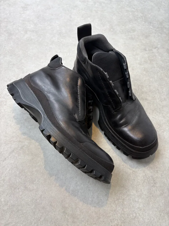 FW1999 Prada Black Leather Vibram Boots - Image 5