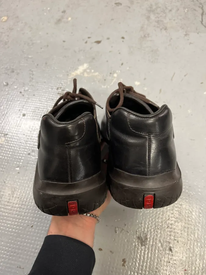 FW1999 Prada Dark Brown Vibram Leather Low Boots - Image 6