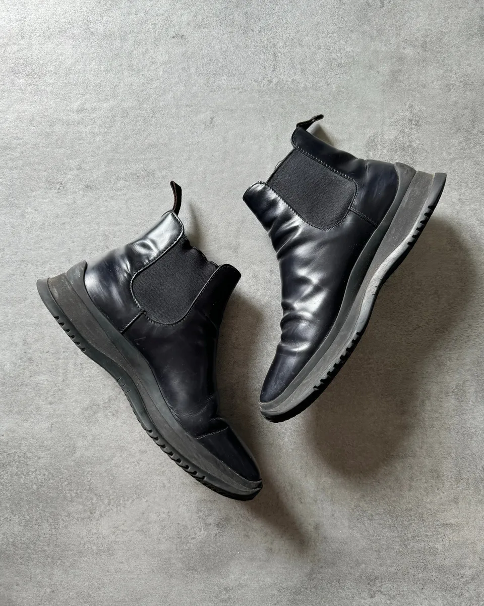 FW1999 Prada Navy Leather Boots - Image 2