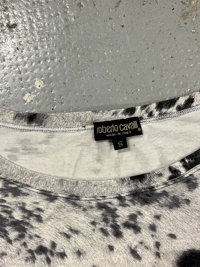 FW1999 Roberto Cavalli Blue Cow Print Longsleeves - Image 8