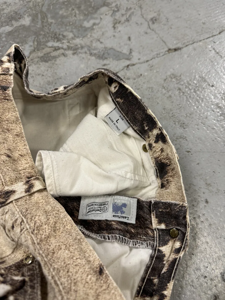 FW1999 Roberto Cavalli Brown Fury Movement Cow Print Pants - Image 6