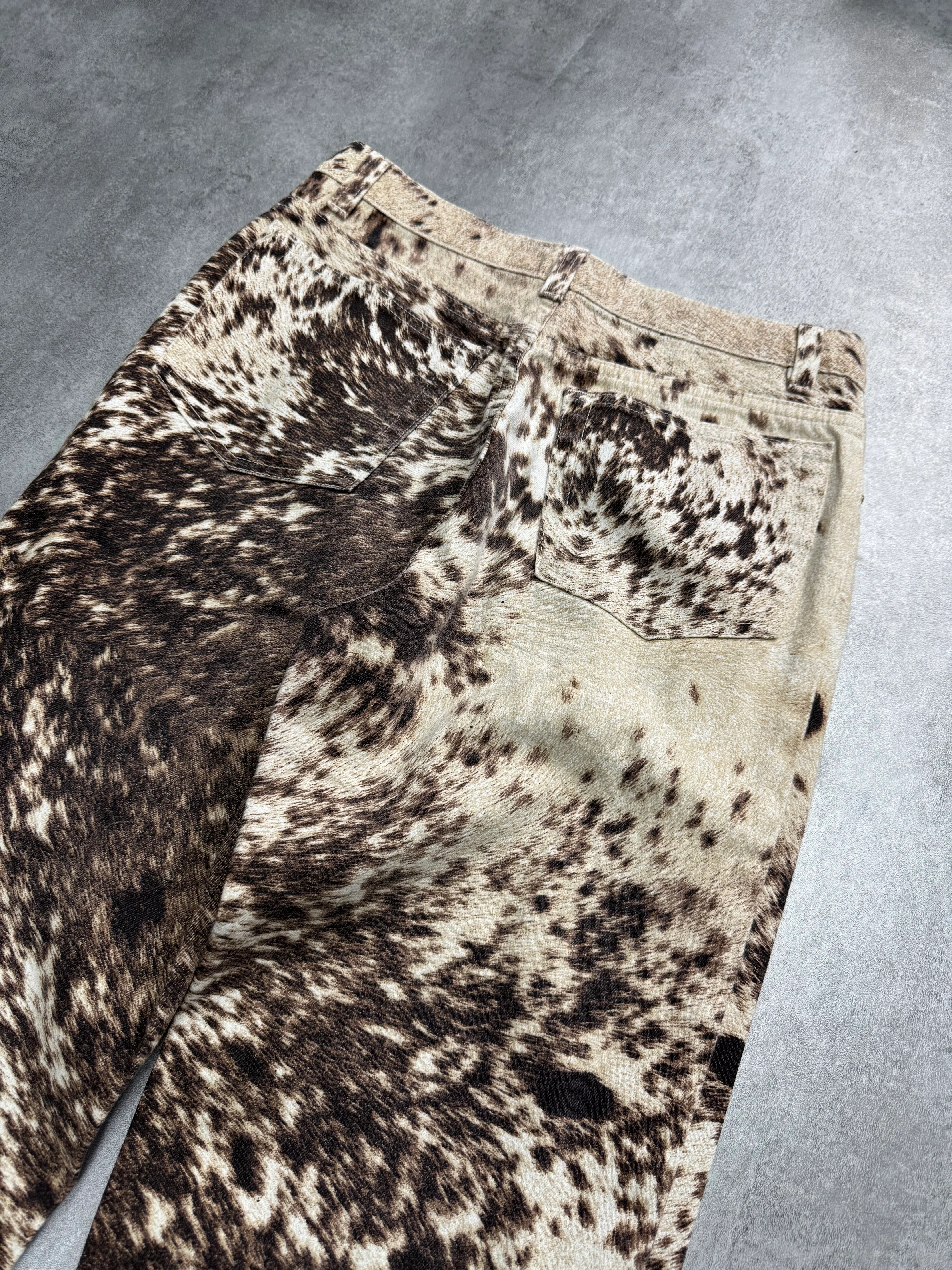 FW1999 Roberto Cavalli Furry Cowprint Movement Pants - Image 7