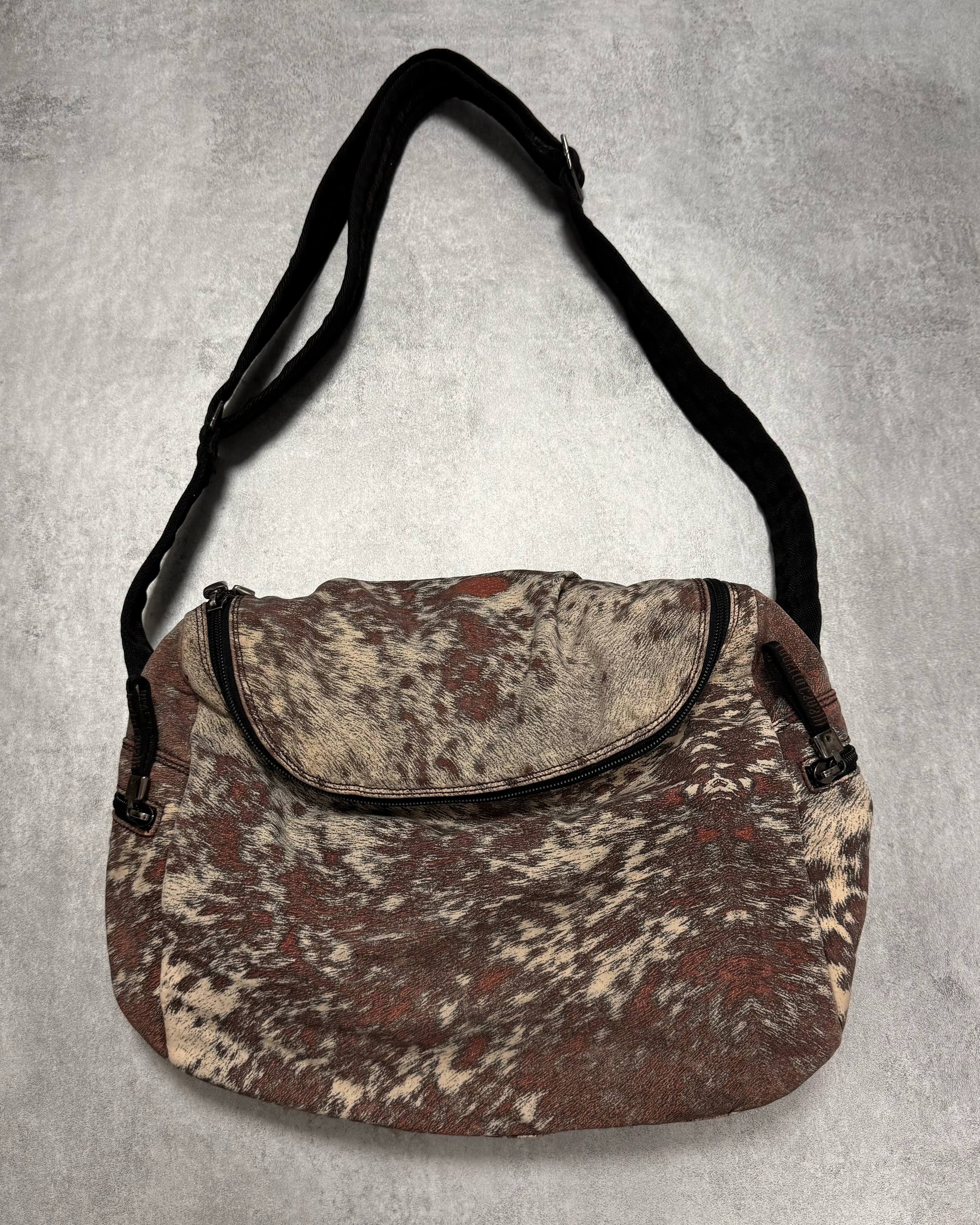 FW1999 Roberto Cavalli Furry Cowprint Movement Shoulder Bag
