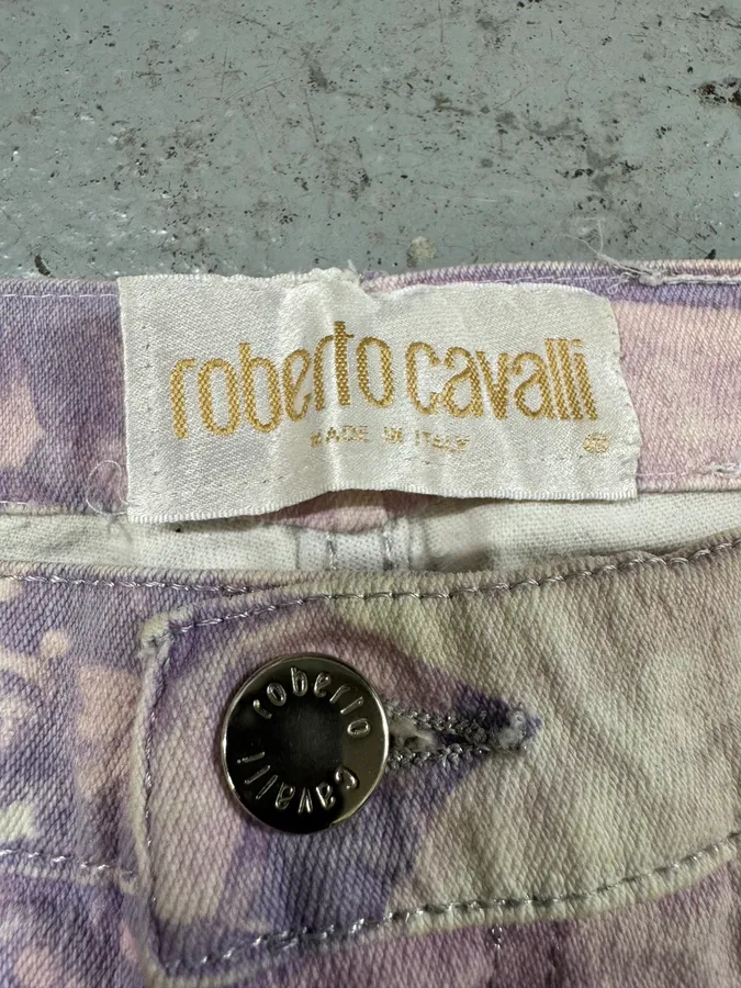 FW1999 Roberto Cavalli Purple Flowers Pants - Image 11