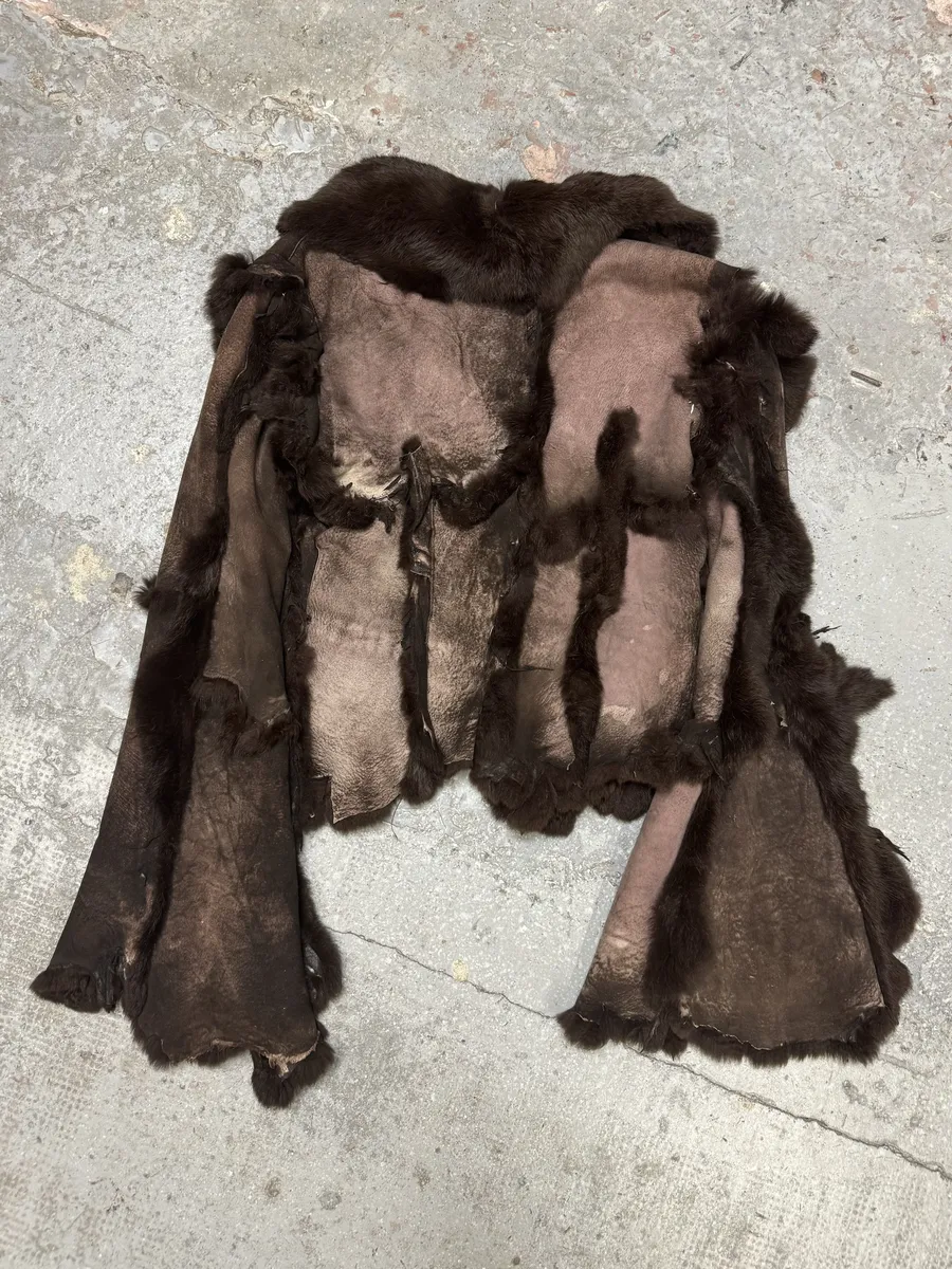 FW1999 Roberto Cavalli Reversible Brown Fur Leather Imperial Jacket - Image 3