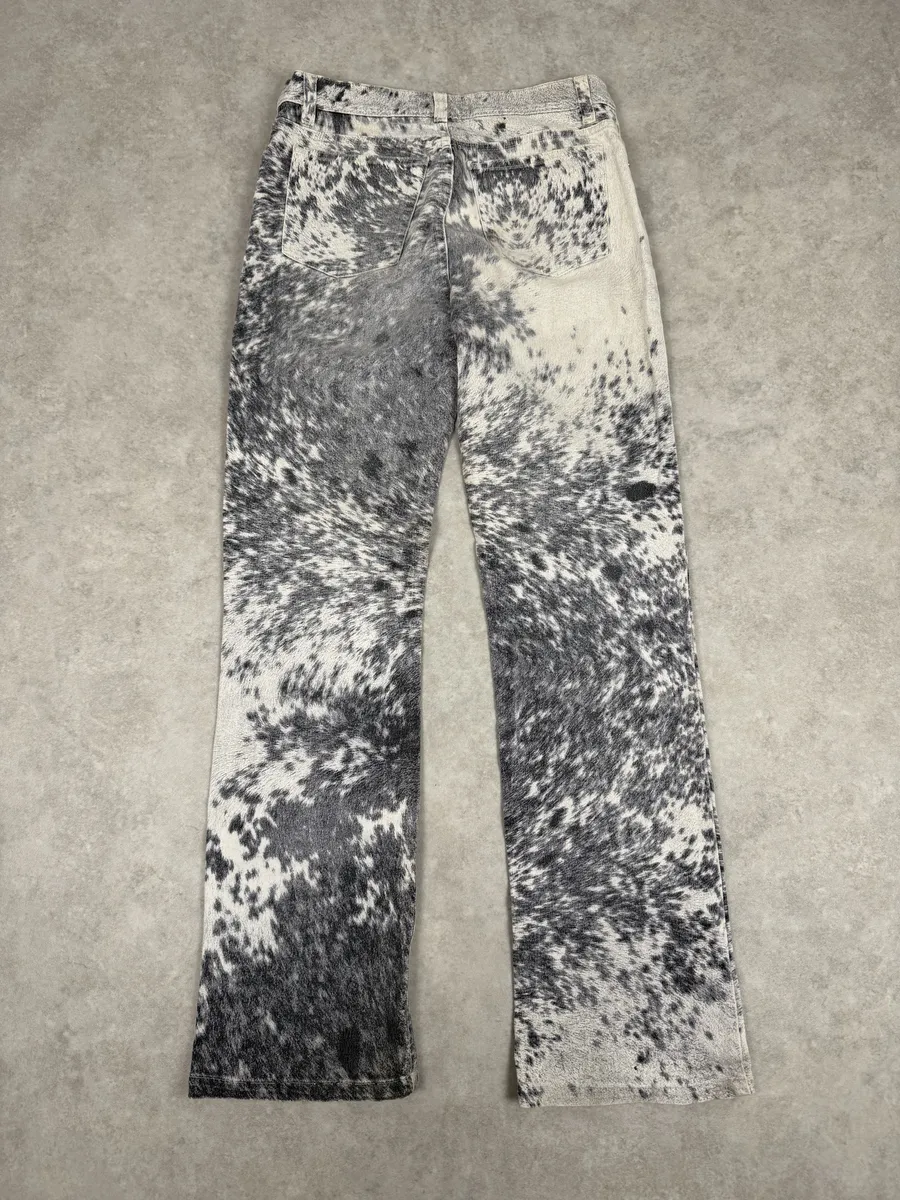 FW1999 Roberto Cavalli White Fury Print Movement Pants - Image 3