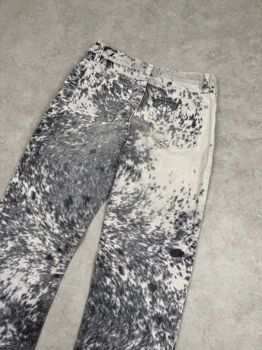 FW1999 Roberto Cavalli White Fury Print Movement Pants - Image 5