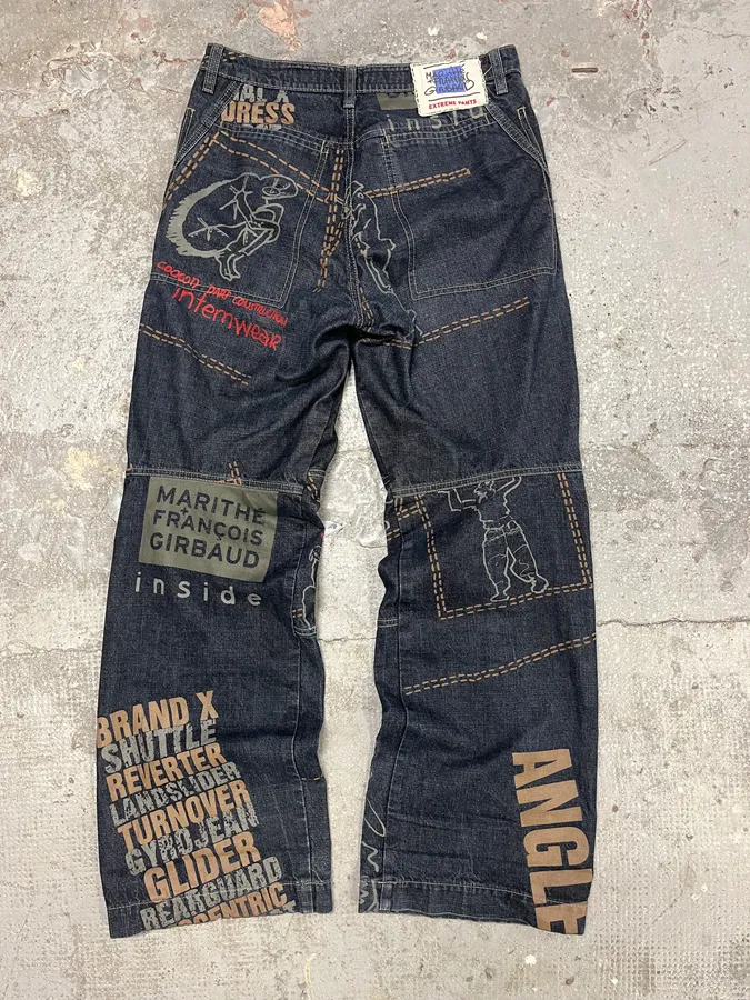 FW2000 Marithé + François Girbaud Embroidered Large Relaxed Jeans - Image 3