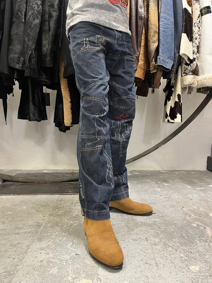 FW2000 Marithé + François Girbaud Embroidered Large Relaxed Jeans - Image 6
