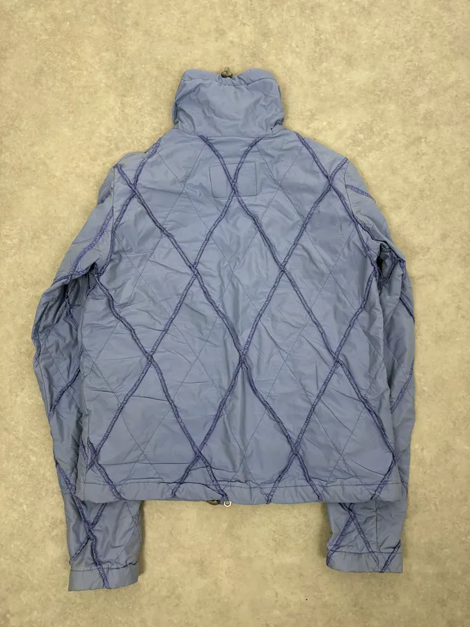 FW2000 Marithé + François Girbaud Light Blue Quilted Geometric Nylon Jacket - Image 7