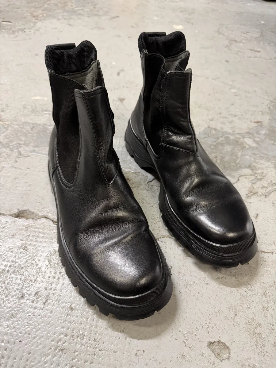 FW2000 Prada Black Leather Vibram Boots - Image 2