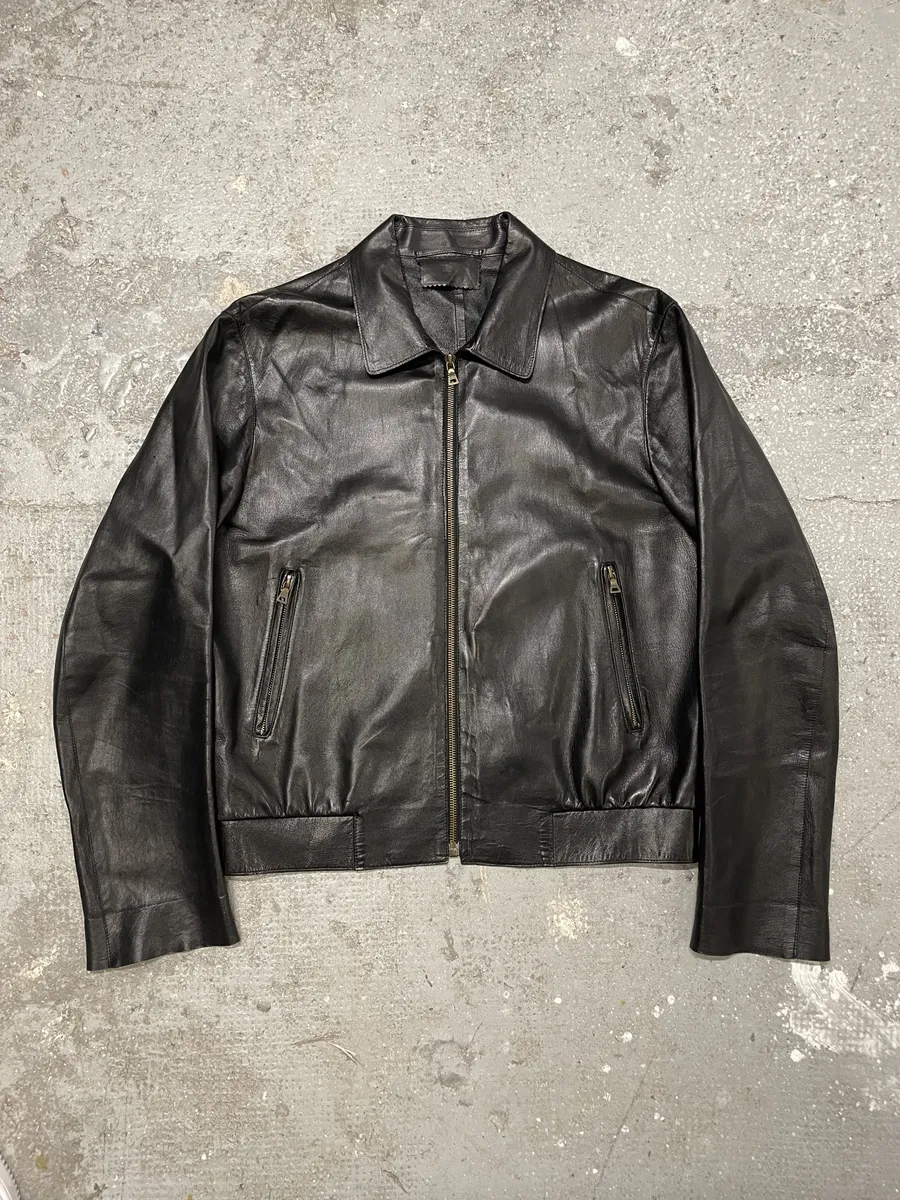 FW2000 Prada Black Pure Leather Jacket