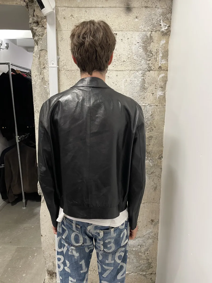 FW2000 Prada Black Pure Leather Jacket - Image 3