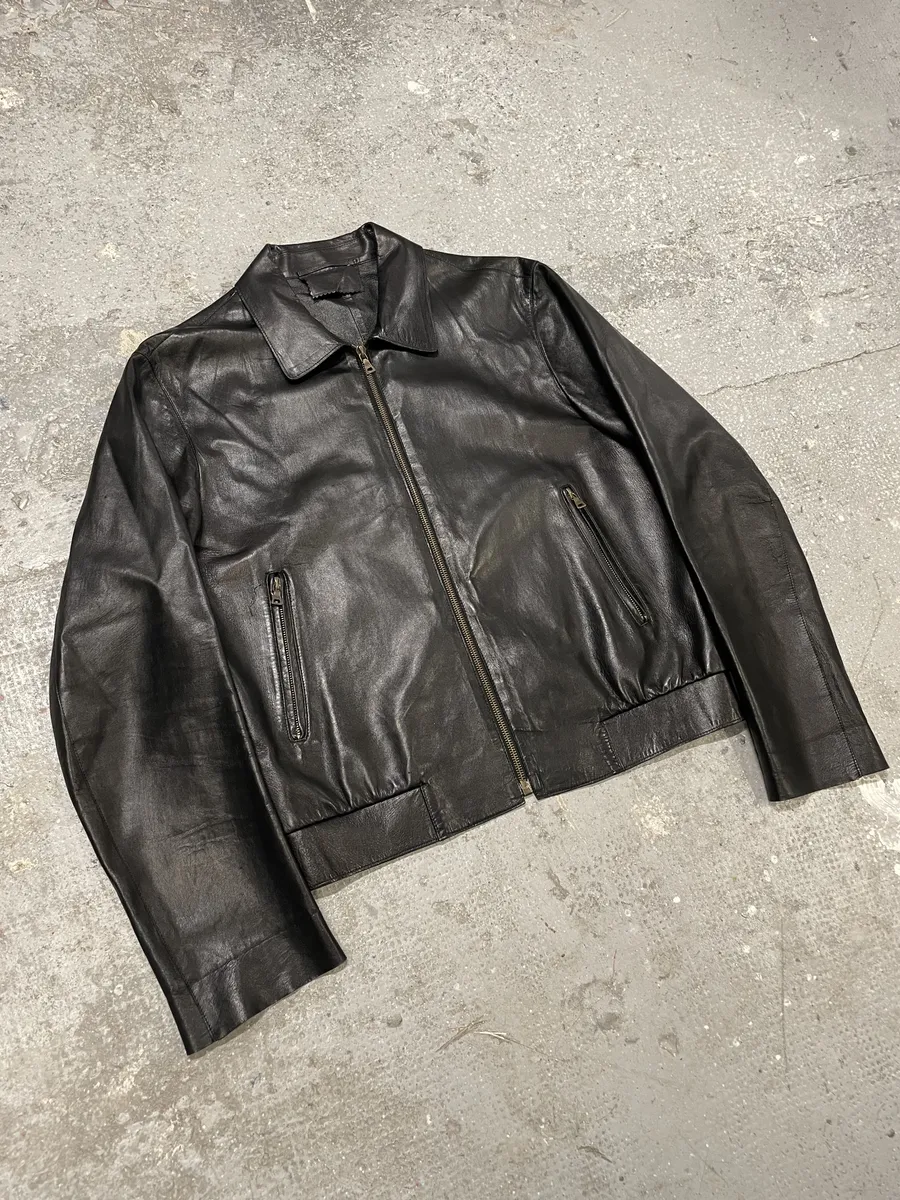 FW2000 Prada Black Pure Leather Jacket - Image 4