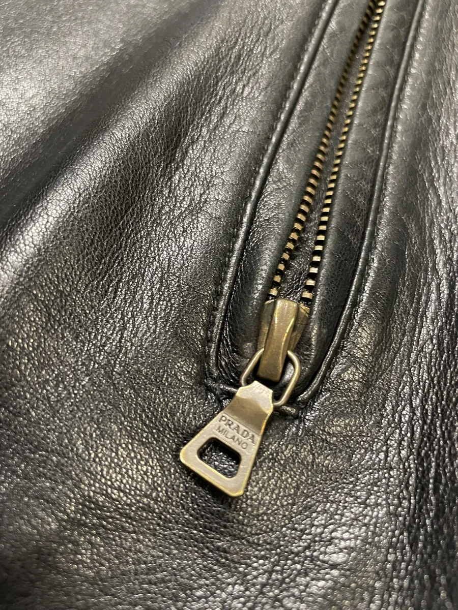 FW2000 Prada Black Pure Leather Jacket - Image 8