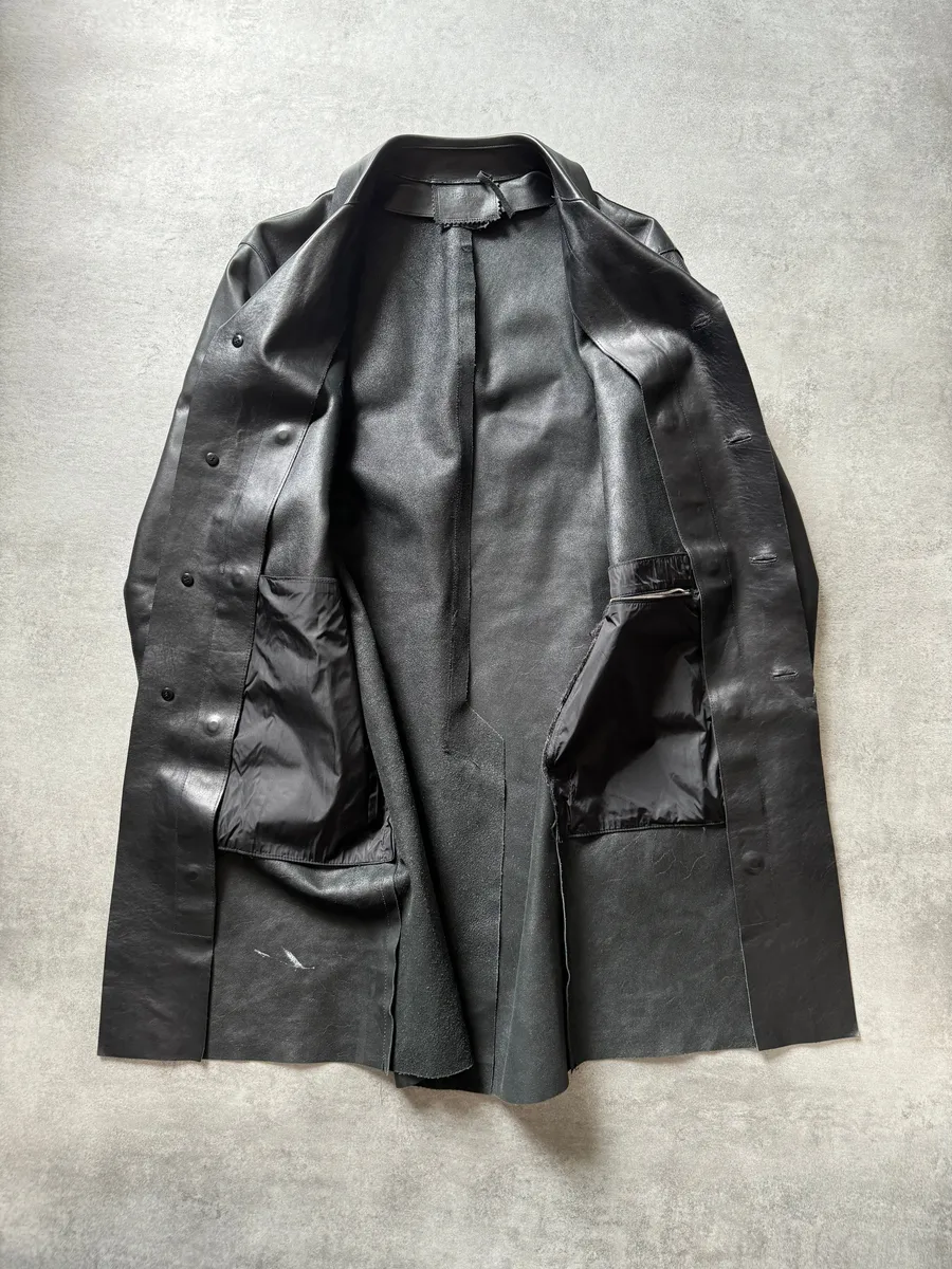 FW2000 Prada Black Pure Trench Leather Jacket - Image 8