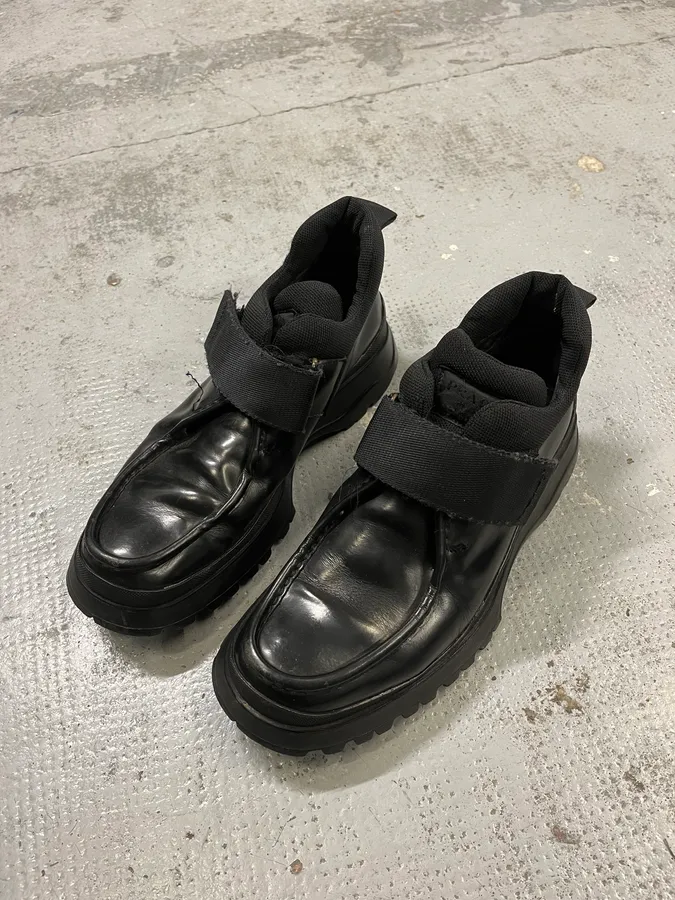 FW2000 Prada Black Strapped Leather Boots - Image 3