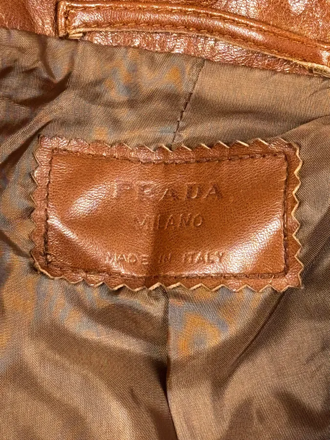 FW2000 Prada Brown Minimalist Leather Jacket - Image 10