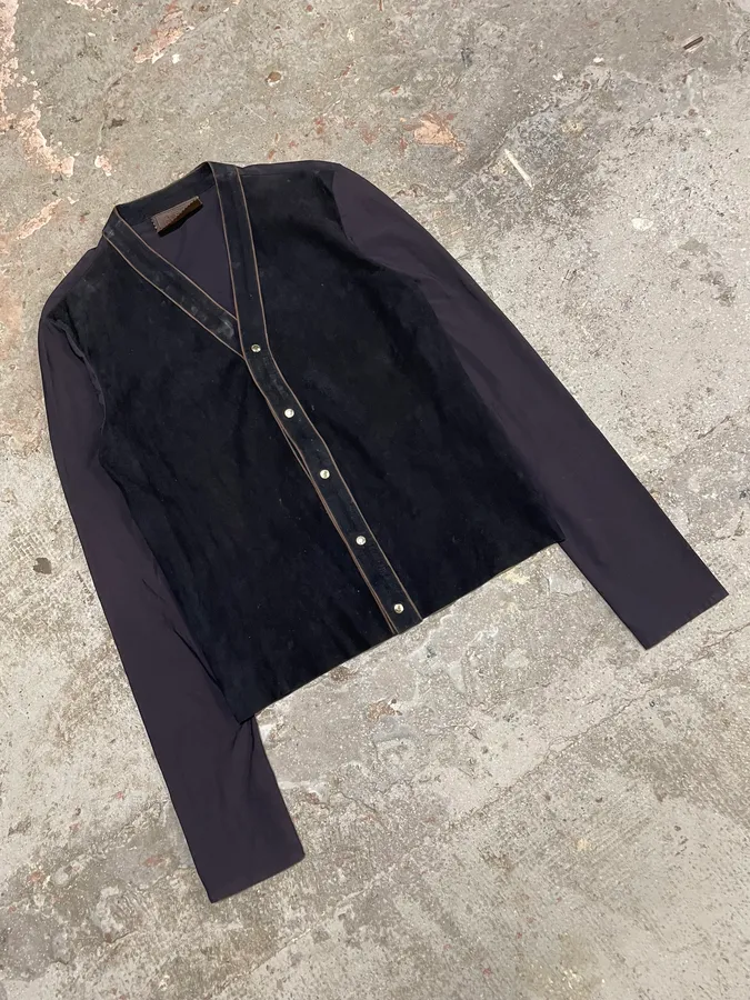 FW2000 Prada Hybrid Leather Cardigan - Image 4