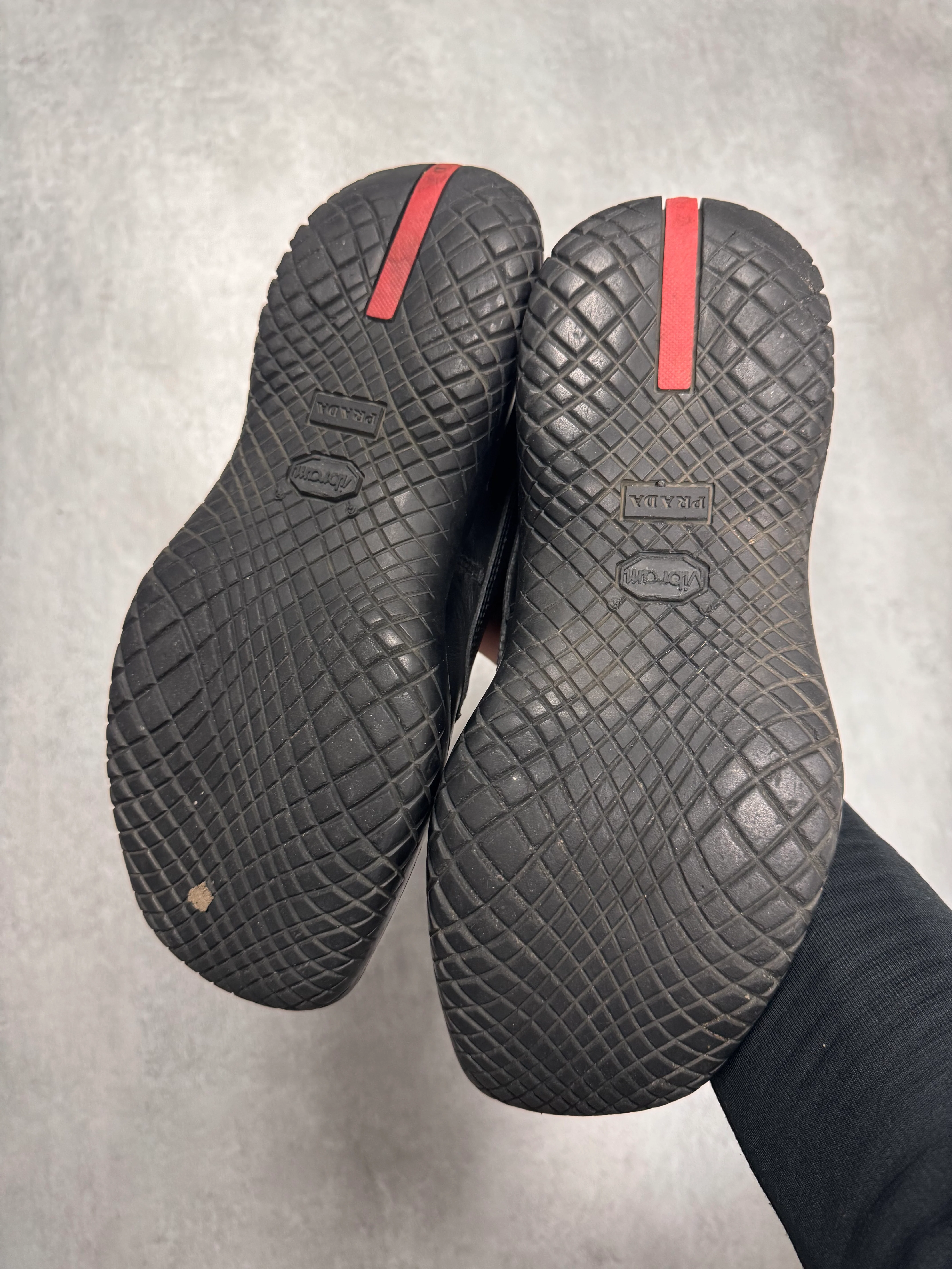 FW2000 Prada Vibram Hybrid Outdoor Black Leather Shoes - Image 5