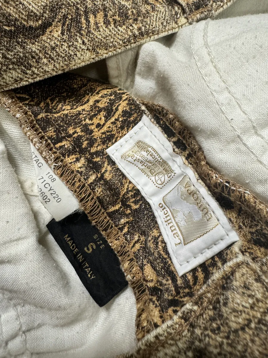 FW2000 Roberto Cavalli Beige Eroded Marble Pants - Image 10