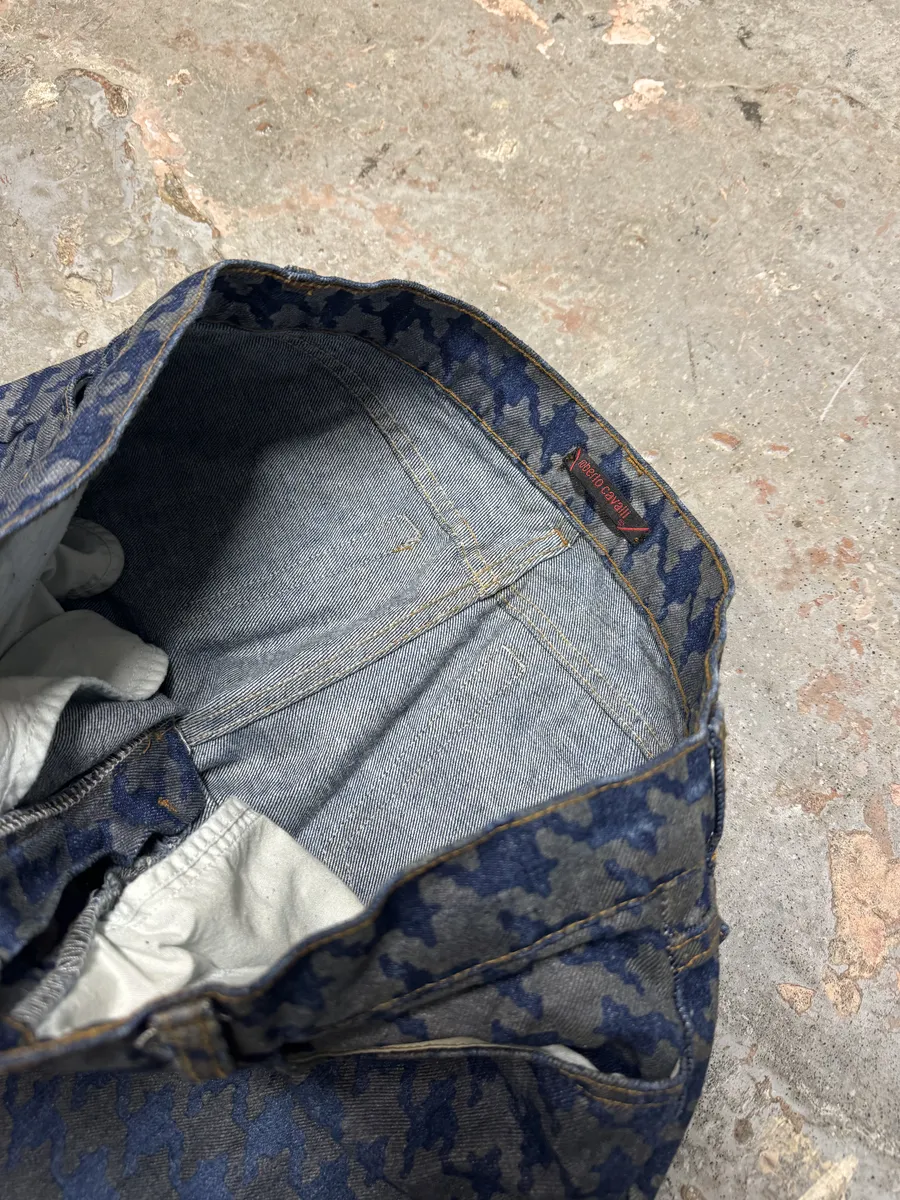 FW2000 Roberto Cavalli Blue Faded Raw Denim Pants - Image 8