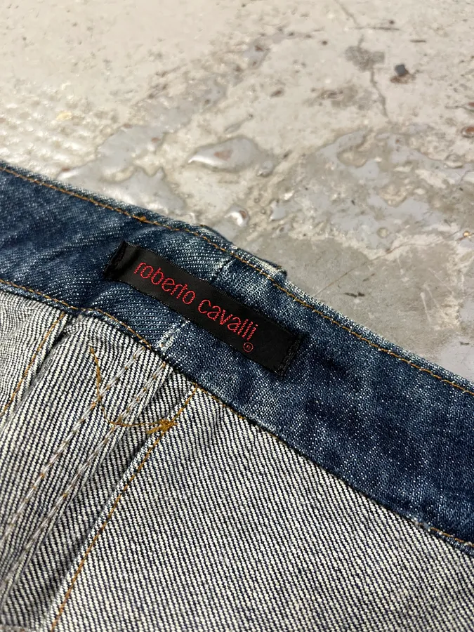 FW2000 Roberto Cavalli Blue Royal Biker Denim Jeans - Image 12