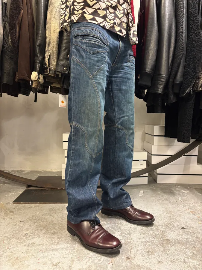 FW2000 Roberto Cavalli Blue Royal Biker Denim Jeans - Image 2