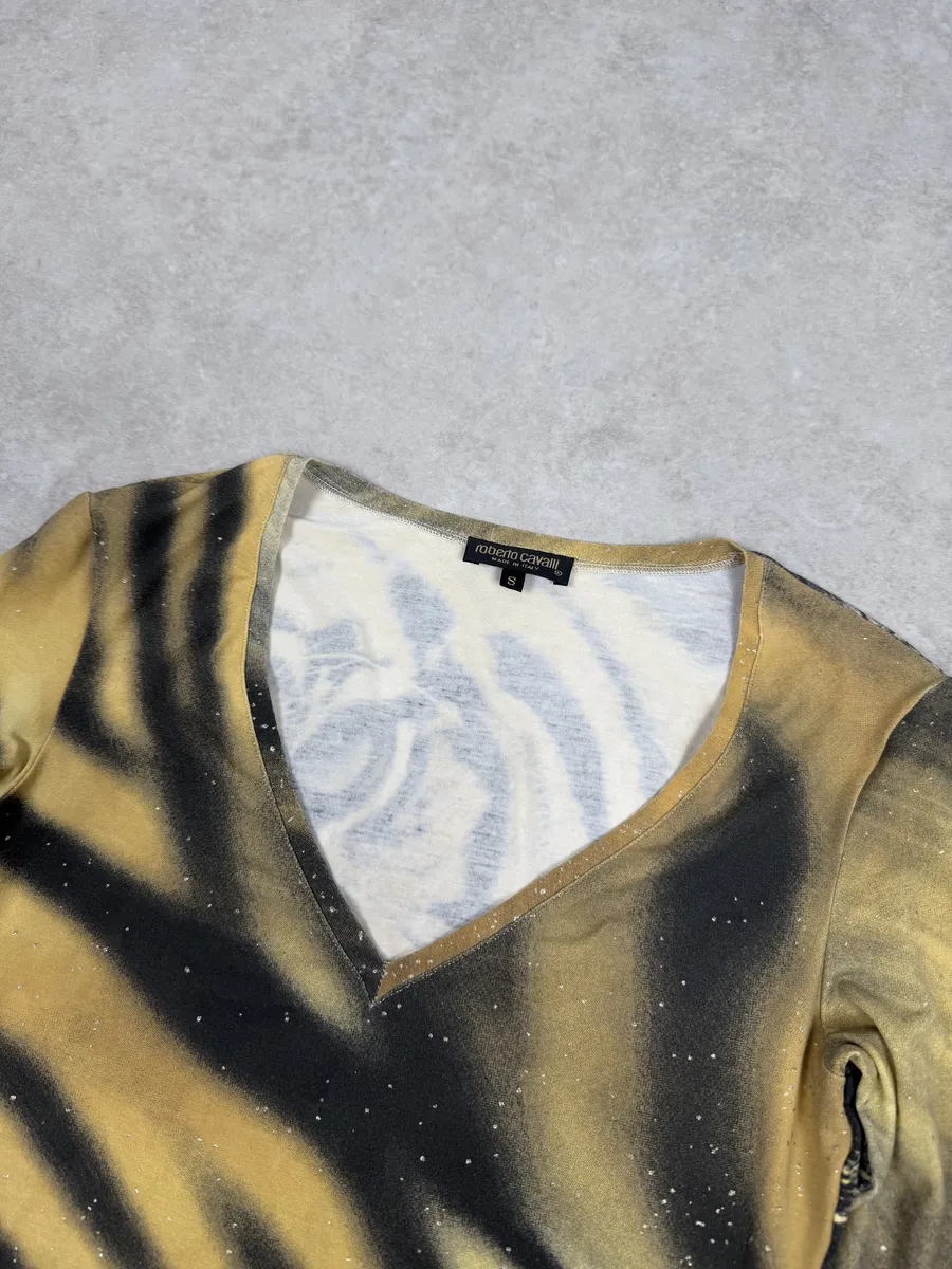 FW2000 Roberto Cavalli Gold Glamour Tiger Top - Image 8