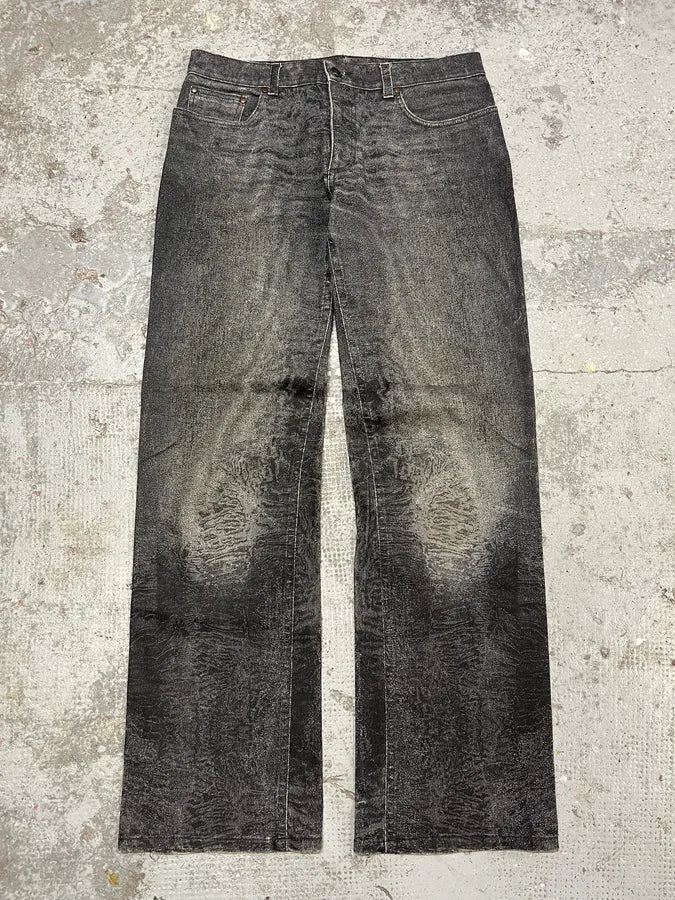 FW2000 Roberto Cavalli Grey Marble Effect Pants