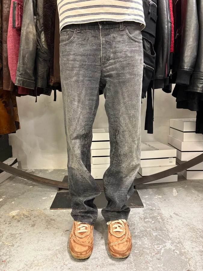 FW2000 Roberto Cavalli Grey Marble Effect Pants - Image 3