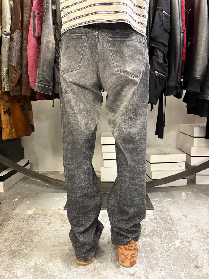 FW2000 Roberto Cavalli Grey Marble Effect Pants - Image 4