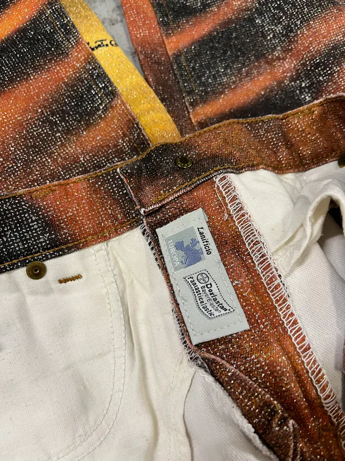 FW2000 Roberto Cavalli Orange Tiger Savage Pants - Image 9