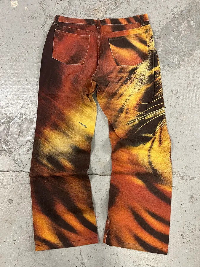 FW2000 Roberto Cavalli Savage Orange Tiger Pants - Image 7