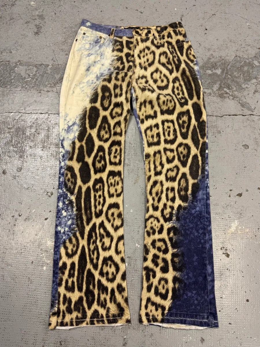 FW2001 Roberto Cavalli Blue Ocean Leopard Pants - Image 4