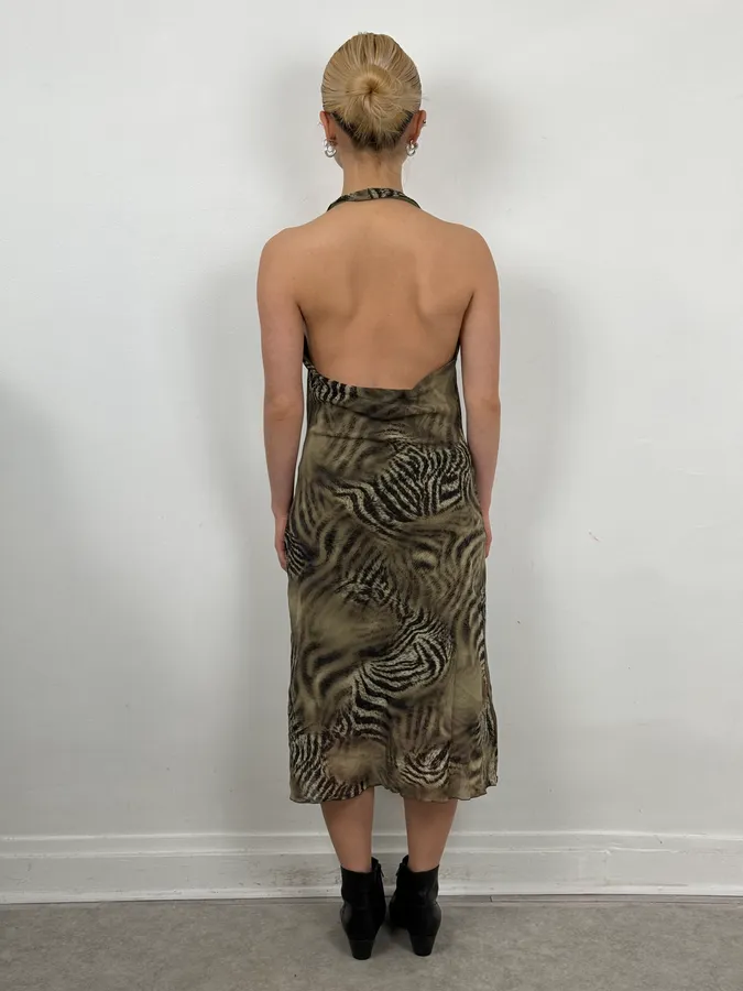 FW2001 Roberto Cavalli Faded Safari Zebra Dress - Image 3