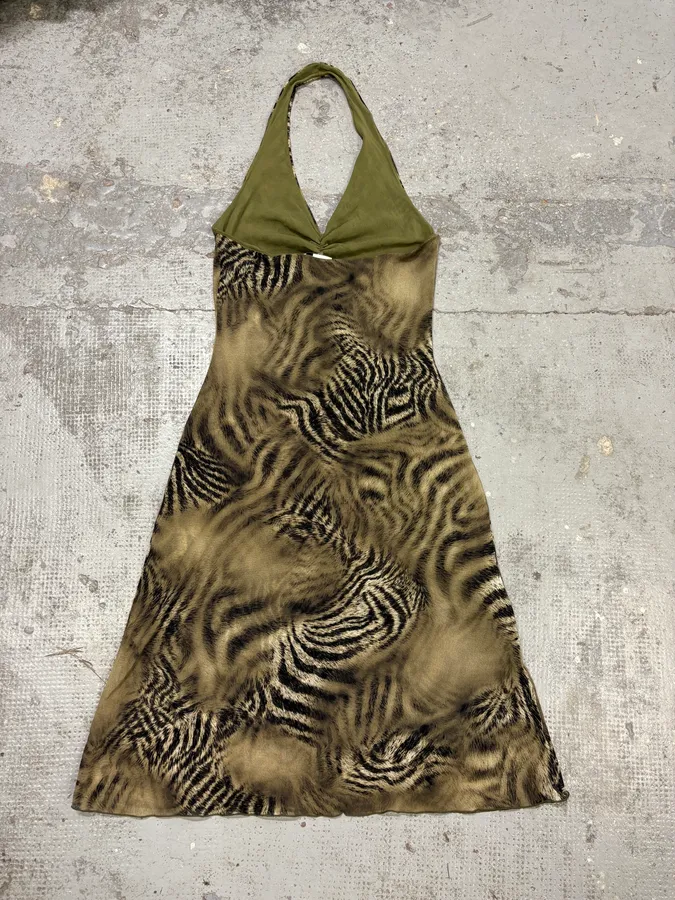 FW2001 Roberto Cavalli Faded Safari Zebra Dress - Image 6